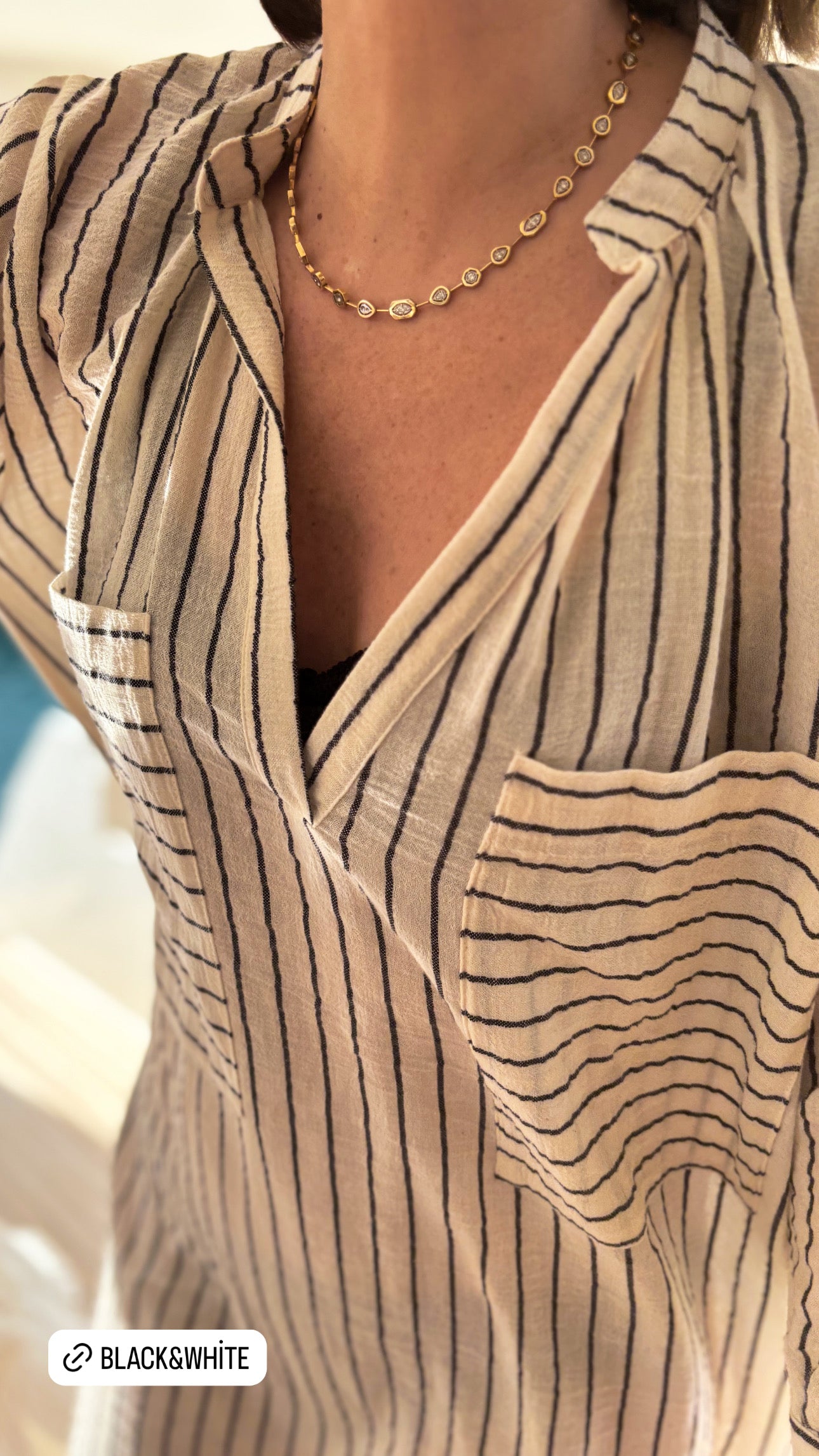 Stripes Cotton Dress Collection · Black